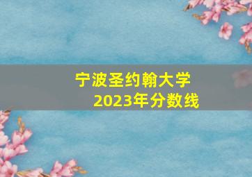 宁波圣约翰大学 2023年分数线